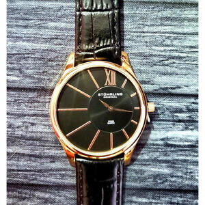 New Rare Rose Gold Stuhrling Avant Garde Swiss Mens Watch